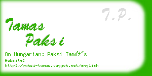 tamas paksi business card